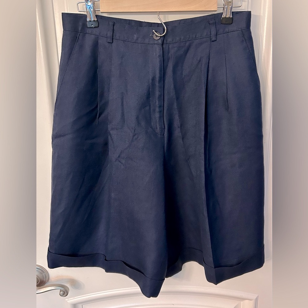 Talbots Vintage Pleated Linen Shorts